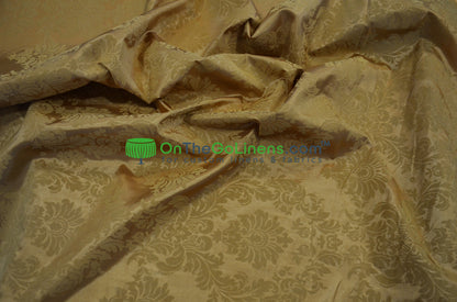 Damask Flocking Taffeta Fabric by the Yard | Flocking Velvet Damask Fabric | 60" wide |