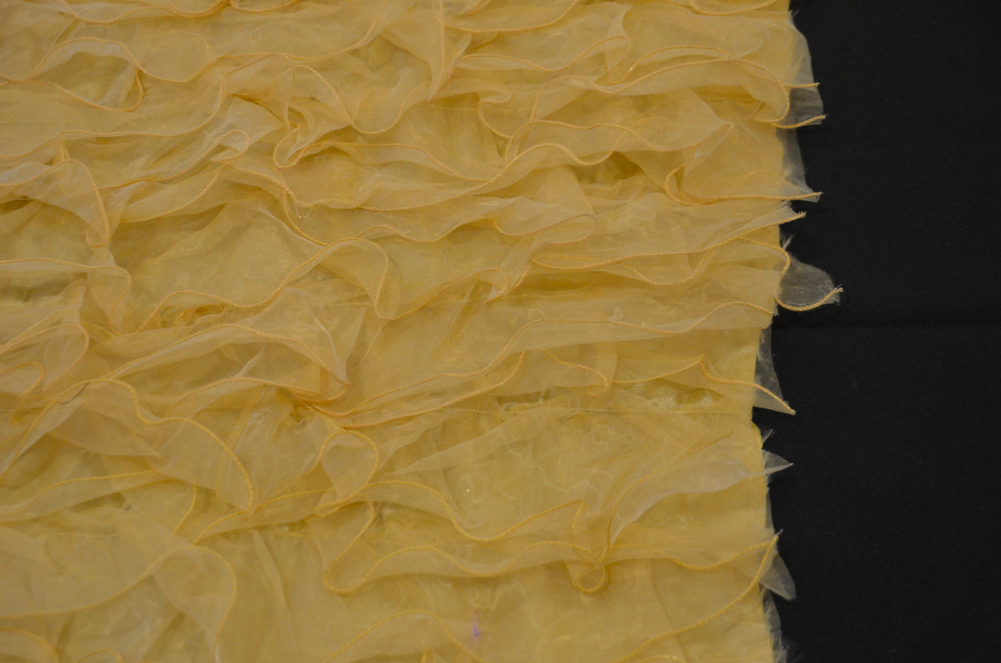 Layered Ruffle Taffeta Fabric by the Yard | Organza Ruffled Taffeta Fabric | 57" Wide | White Ivory Champagne Colors |