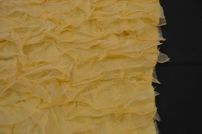 Layered Ruffle Taffeta Fabric by the Yard | Organza Ruffled Taffeta Fabric | 57" Wide | White Ivory Champagne Colors |