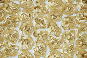 Rosette Satin Bordeaux Fabric by the Yard | Rosette Satin Flower on Mesh Background | Multiple Colors |