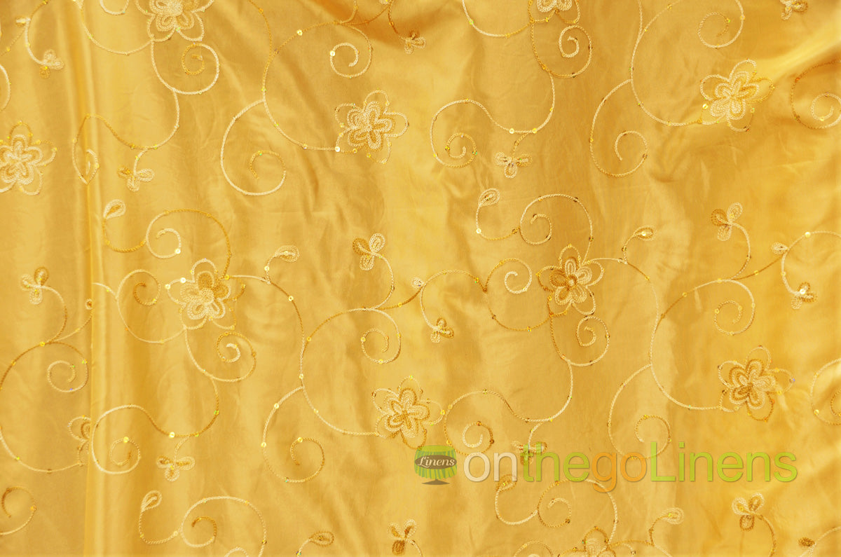 Aurora Taffeta Embroidery Fabrics | Flower Taffeta Embroidery with Sequins |