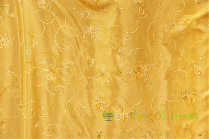 Aurora Taffeta Embroidery Fabrics | Flower Taffeta Embroidery with Sequins |