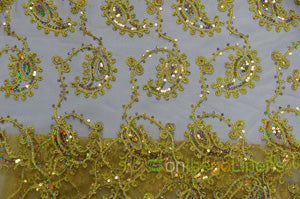 Coco Paisley Embroidery Table Overlays | Metallic Coco Paisley Embroidery Overlays | Multiple Colors |