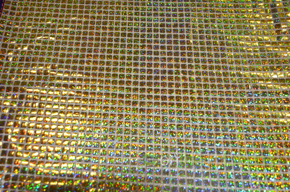 Hologram Quad Sequins Fabric by the Yard | Hologram Square Confetti Sequins Fabric | 45" Wide | Multiple Colors |