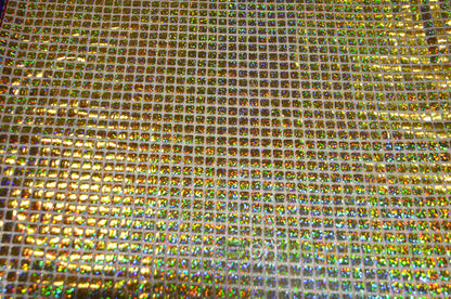 Hologram Quad Sequins Fabric by the Yard | Hologram Square Confetti Sequins Fabric | 45" Wide | Multiple Colors |