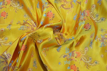 45" Chinese Brocade Dragon Fabric by the Yard | Chinese Dragon Fabric | Multiple Colors