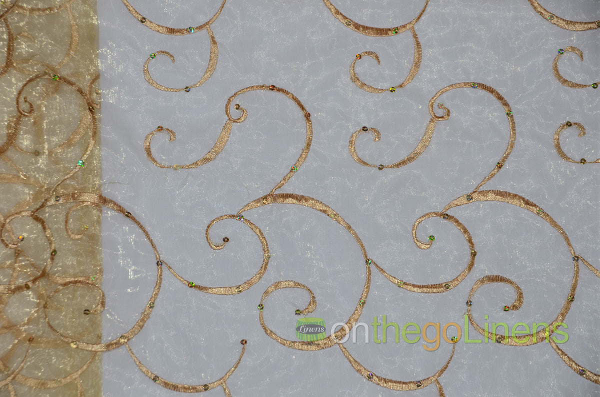 Ferial Organza Embroidery Fabric by the Yard | Sheer Organza Embroidery Fabric | 54" Wide |