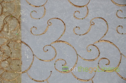 Ferial Organza Embroidery Fabric by the Yard | Sheer Organza Embroidery Fabric | 54" Wide |