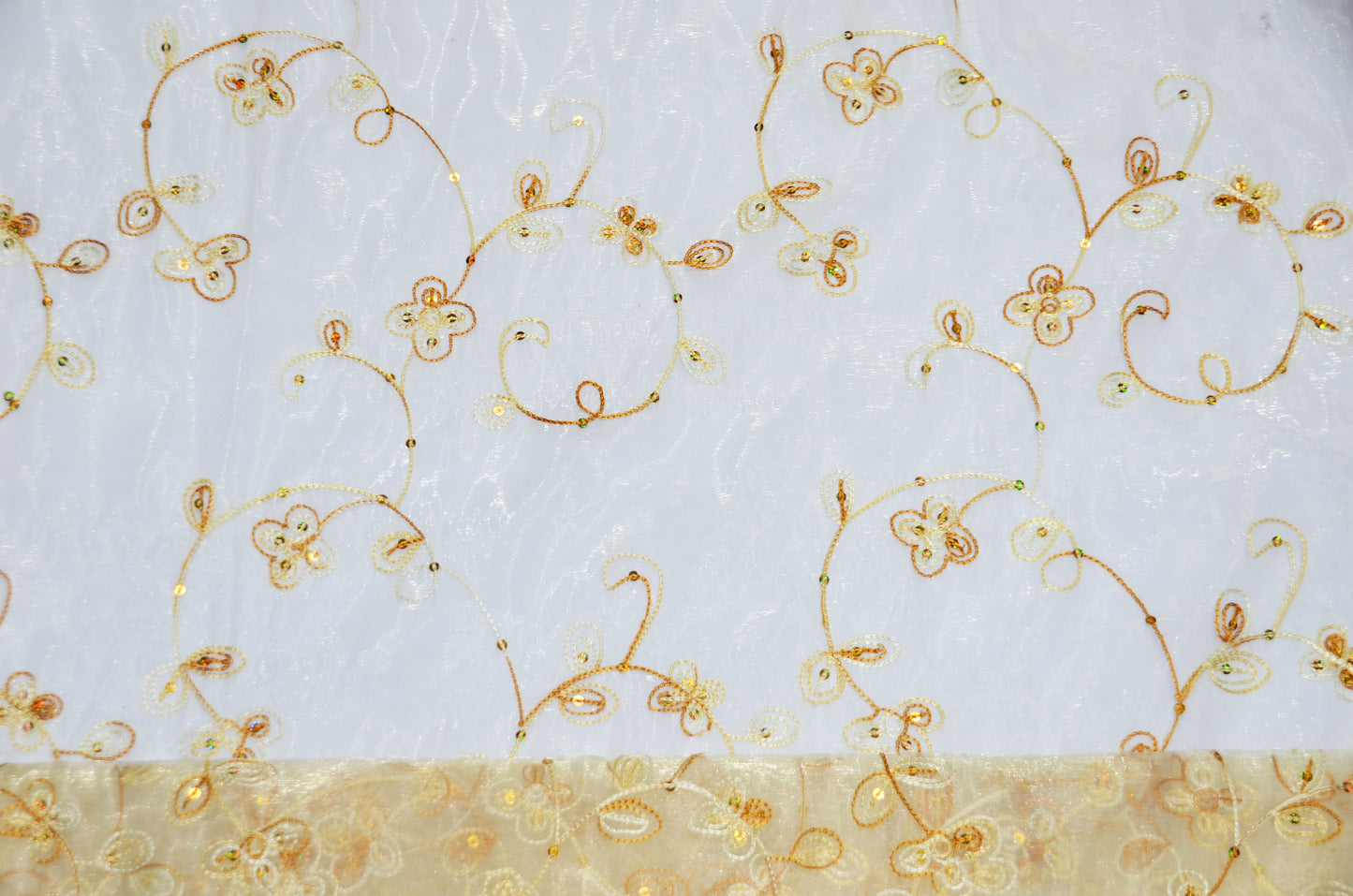 Dahlia Organza Embroidery Fabric by the Yard | 54" Wide | Multiple Colors |