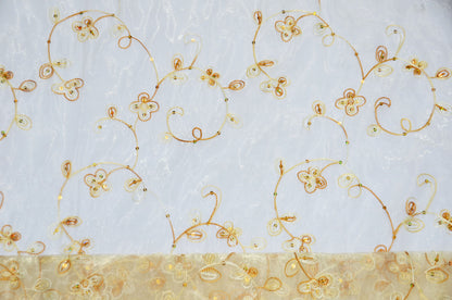 Dahlia Organza Embroidery Fabric by the Yard | 54" Wide | Multiple Colors |