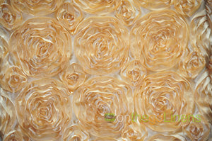 Rosette Satin Fabric by the Yard | 54" Wide | 3d Rose Satin Fabric |