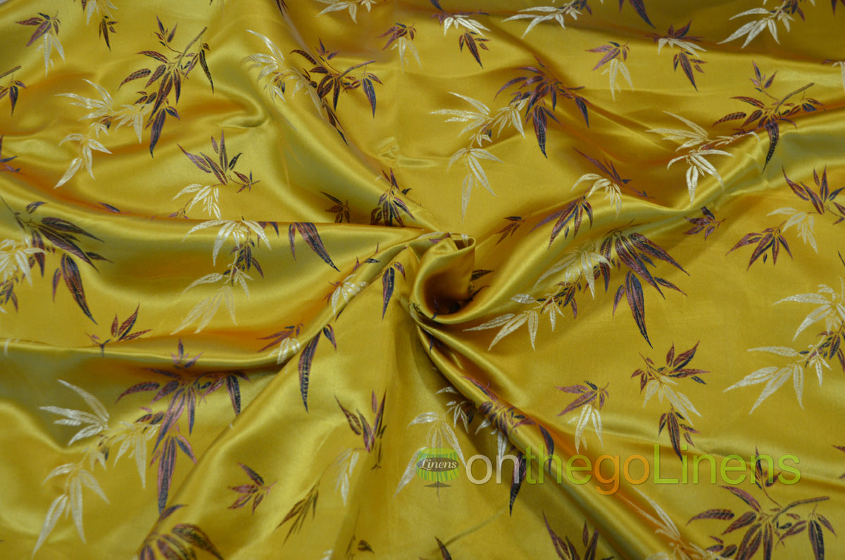 45" Chinese Brocade Bamboo Fabric by the Yard | Chinese Bamboo Design | Multiple Colors |