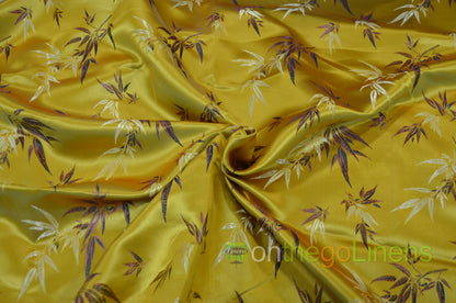 45" Chinese Brocade Bamboo Fabric by the Yard | Chinese Bamboo Design | Multiple Colors |