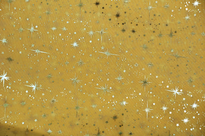 Star Foil Organza Fabric by the Yard | Metallic Star Print on Organza Fabric | 60" Wide | Multiple Colors |