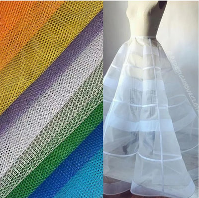 Crinoline Fabric by the yard | Hard Net Fabric | 60" Wide | Multiple Colors |
