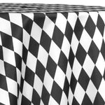 Harlequin Lamour Satin Table Linen | White Black Harlequin Satin Tablecloth |