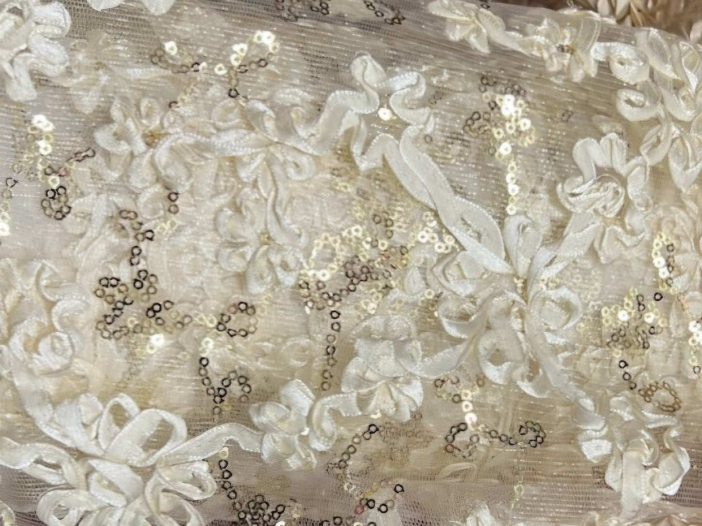 Luxury Mesh Embroidery Fabric | Mesh Sequins Embroidery Fabric | Multiple Colors | 52" Wide |