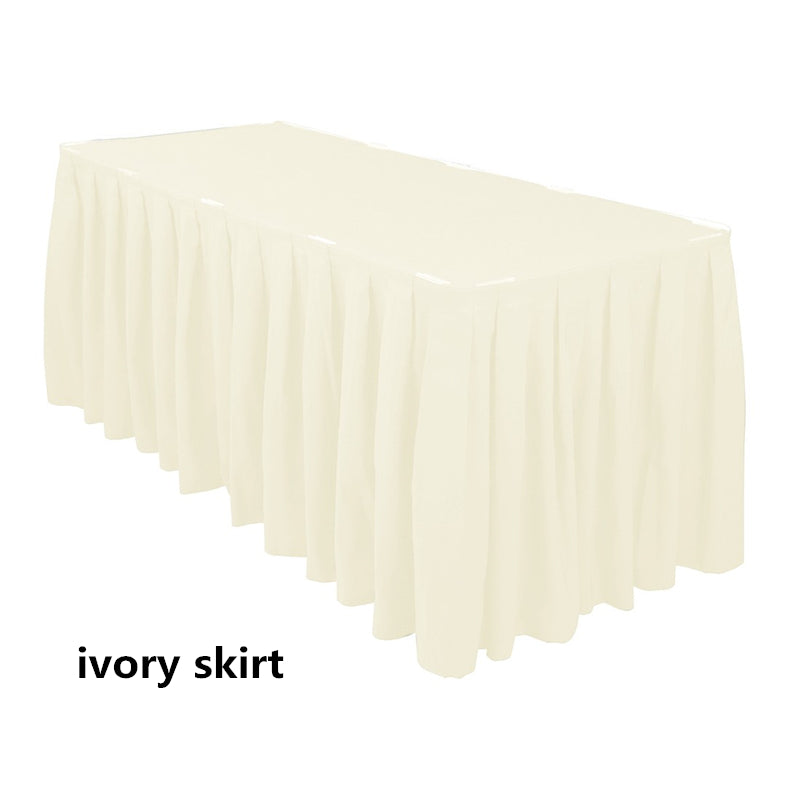 Polyester Table Skirts | 29in x 13.5ft | White Ivory Black | Econoline Ready to Ship |
