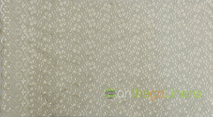Polyester Cotton Heavy Eyelet Embroidery | Double Sided Scallop | 42" Wide |