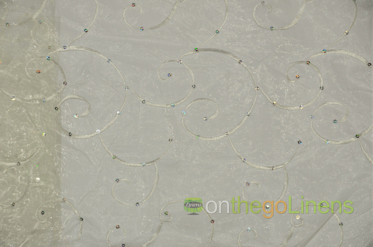 Ferial Organza Embroidery Fabric by the Yard | Sheer Organza Embroidery Fabric | 54" Wide |