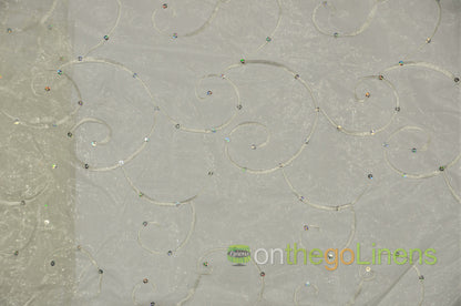 Ferial Organza Embroidery Fabric by the Yard | Sheer Organza Embroidery Fabric | 54" Wide |