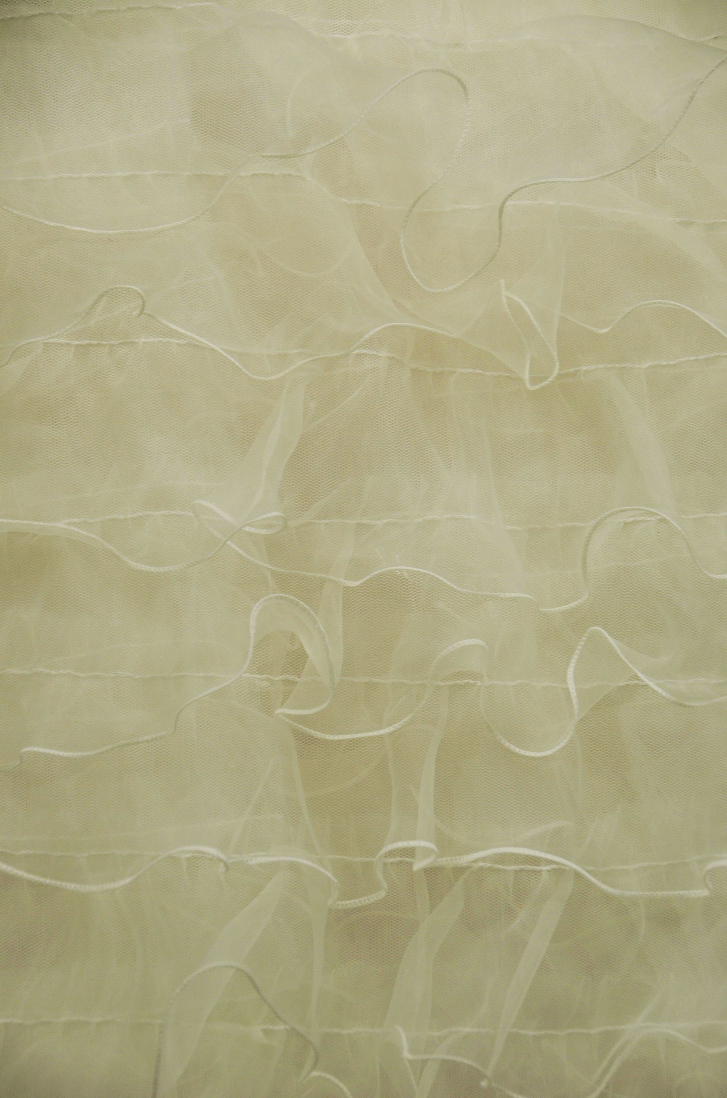 Layered Ruffle Mesh Fabric by the Yard | Organza Ruffled Mesh Fabric | 57" Wide |