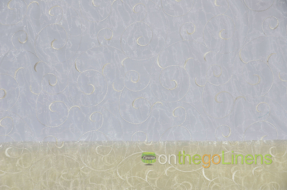Swirl Organza Fabric by the Yard | Organza Embroidery Fabric | Multiple Colors |