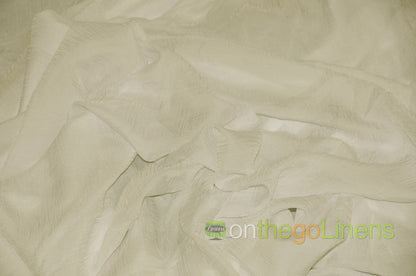 IFR Crush Sheer Voile Fabric by the Yard | 108" Wide | White Ivory Butter |