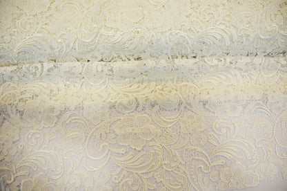 Guipure Lace Fabric by the Yard | Heavy Bridal Lace Fabric with Scallop Edges | 52" Wide | Multiple Colors |