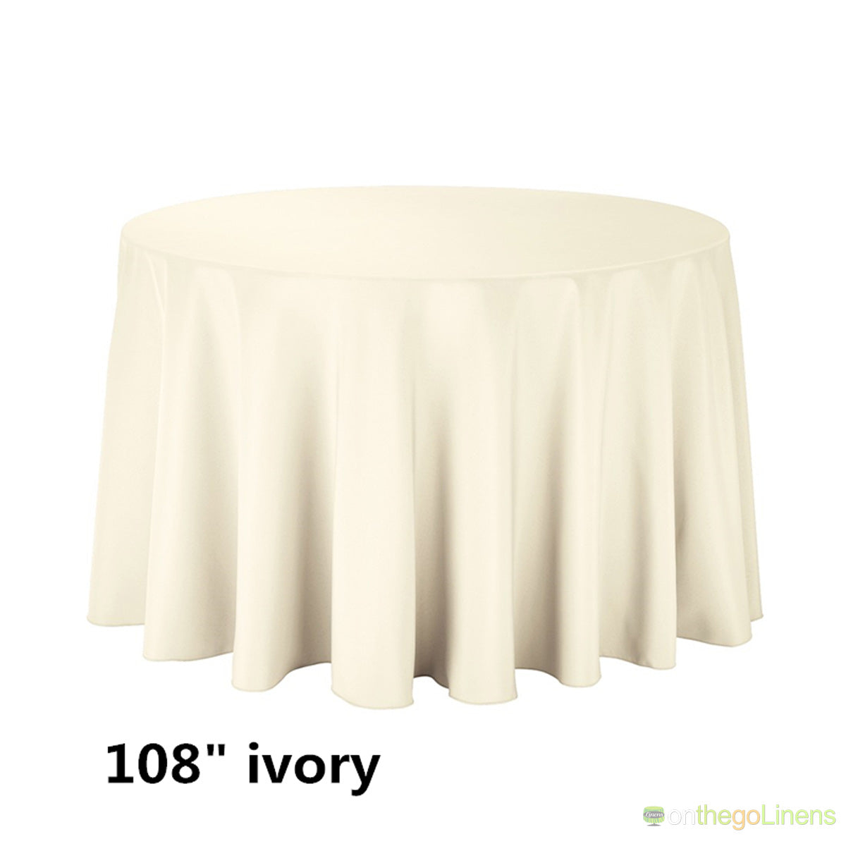 108" Round Polyester Tablecloth | Econoline Ready to Ship | 11 Colors to Choose From |