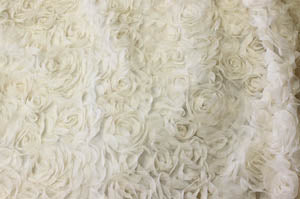 Sheer Rose Garden Fabric by the Yard | Soft Chiffon 3d Lace Fabric | 52" Wide | White, Ivory, Champagne, Blush |