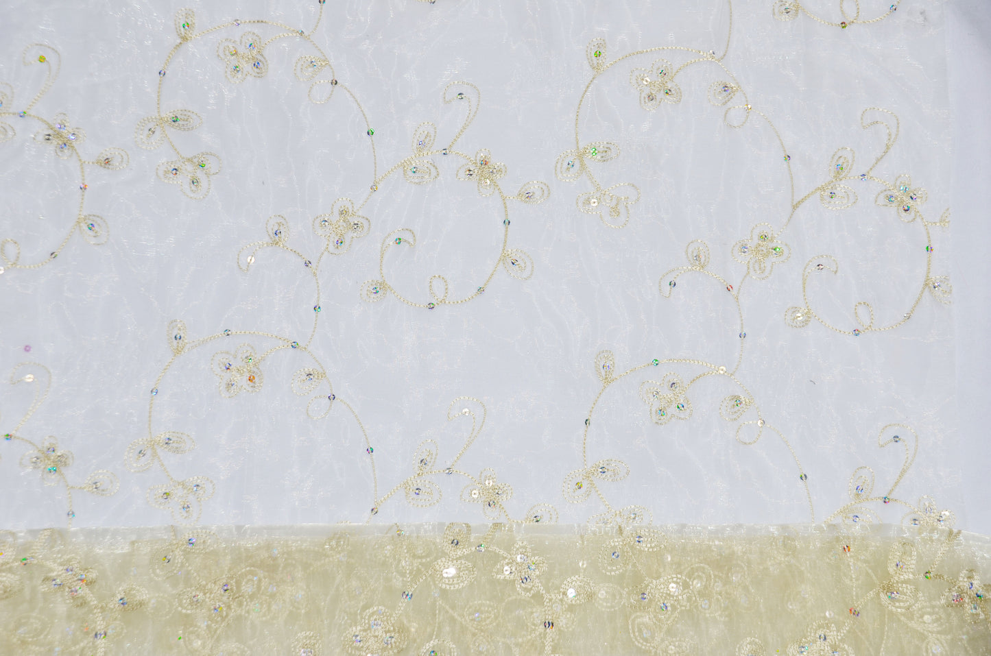 Dahlia Organza Embroidery Fabric by the Yard | 54" Wide | Multiple Colors |