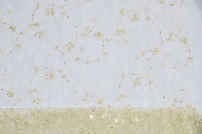 Dahlia Organza Embroidery Fabric by the Yard | 54" Wide | Multiple Colors |