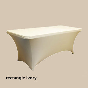 8ft Spandex Tablecloths | Econoline Ready to Ship | White Ivory Black |