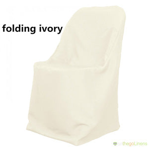 Wrinkle Free Knit Scuba Folding Chair Covers | White, Ivory, Black | Scuba Chair Covers