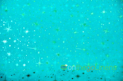 Star Foil Organza Fabric by the Yard | Metallic Star Print on Organza Fabric | 60" Wide | Multiple Colors |