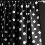 Polka Dot Lamour Satin Print Event Drapery Panels | Polka Dot Satin Curtains | White Black |