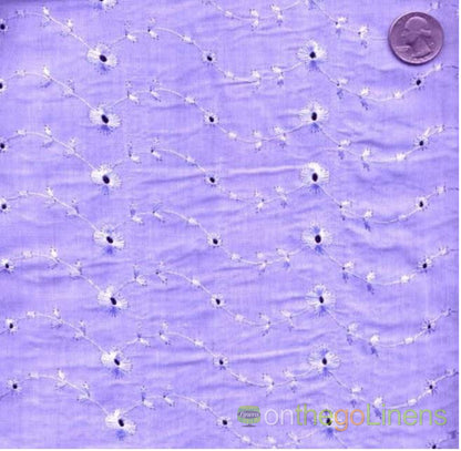 60" Wide Polyester Cotton Eyelet Embroidery Fabric by the Yard | No Border | Multiple Colors |
