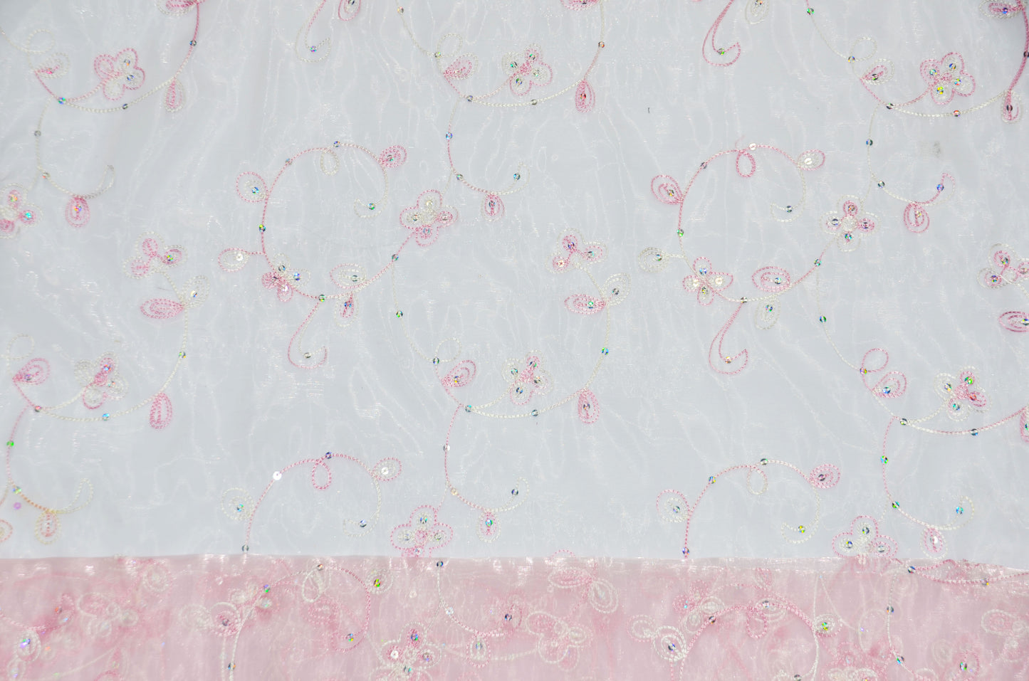 Dahlia Organza Embroidery Fabric by the Yard | 54" Wide | Multiple Colors |