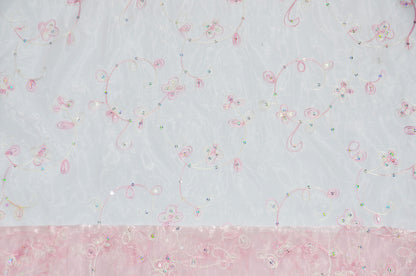 Dahlia Organza Embroidery Fabric by the Yard | 54" Wide | Multiple Colors |