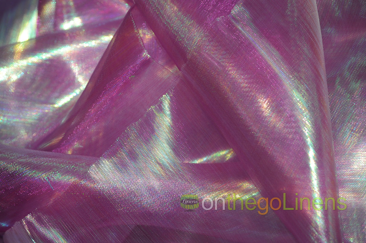 Iridescent Pearl Organza Fabric | Holographic Sheer Organza Fabric | 60" wide | Multiple Colors |