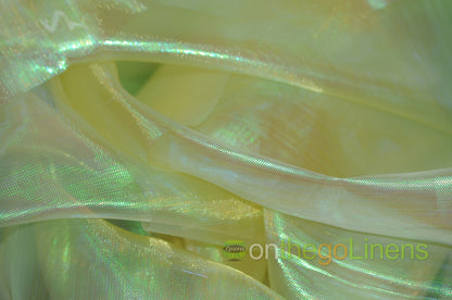 Iridescent Pearl Organza Fabric | Holographic Sheer Organza Fabric | 60" wide | Multiple Colors |