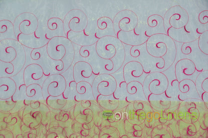 Swirl Organza Fabric by the Yard | Organza Embroidery Fabric | Multiple Colors |