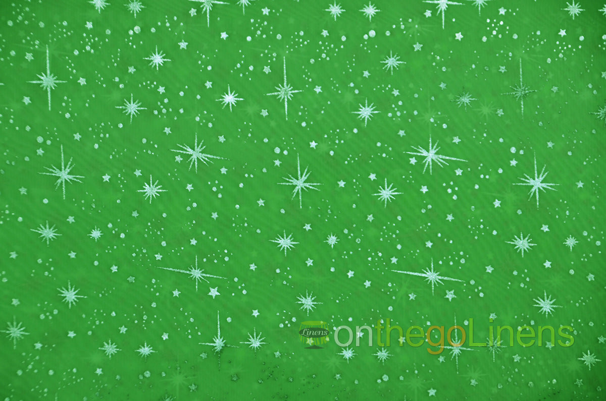 Star Foil Organza Fabric by the Yard | Metallic Star Print on Organza Fabric | 60" Wide | Multiple Colors |