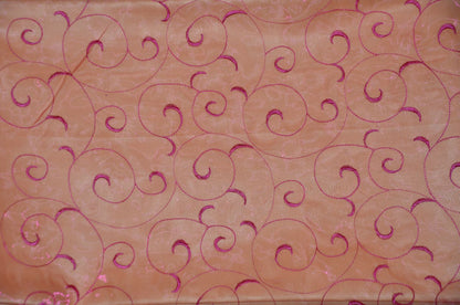 Swirl Organza Fabric by the Yard | Organza Embroidery Fabric | Multiple Colors |