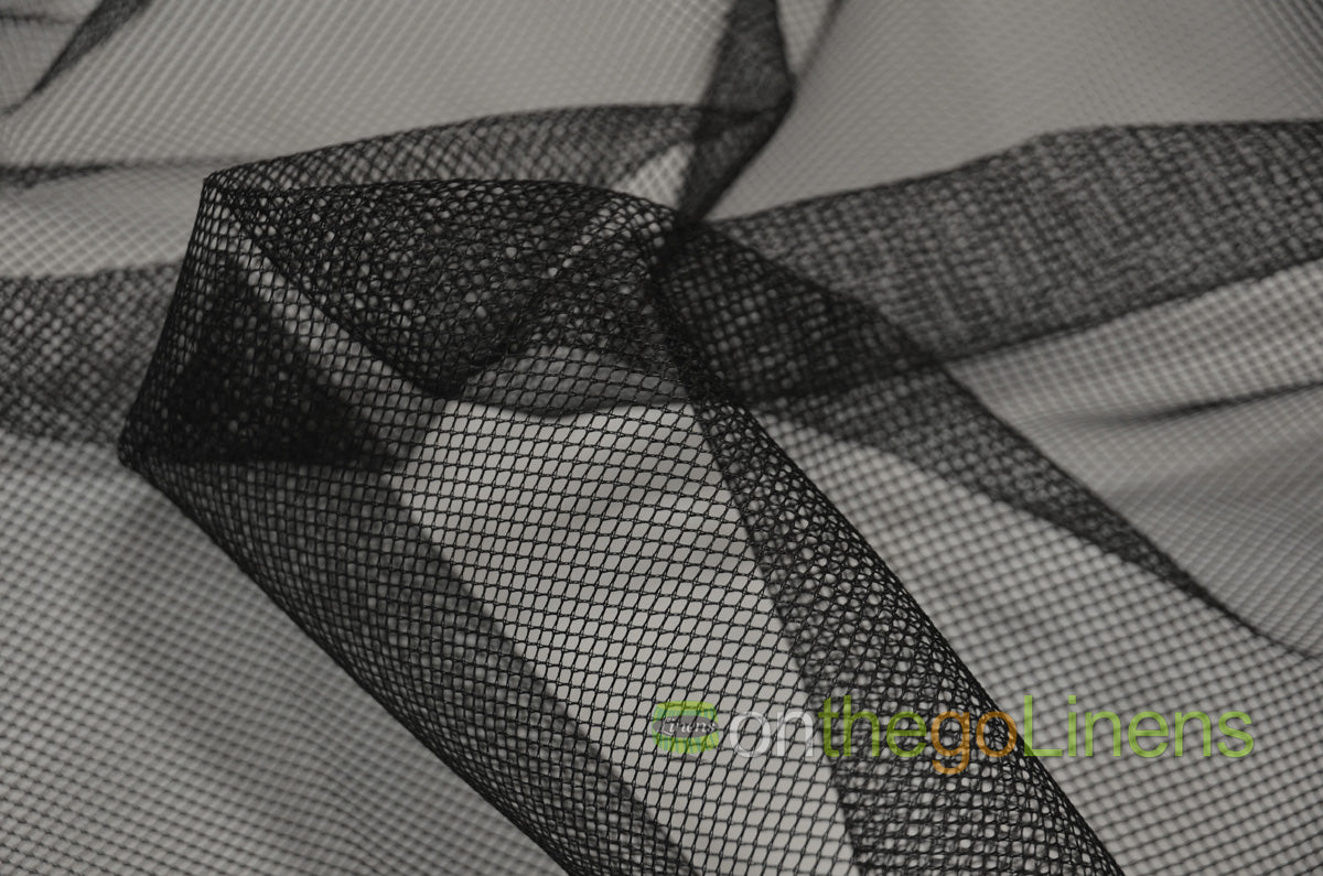 Italian Hard Net Fabric | Super Stiff Crinoline Fabric | Strong Petticoat | 54" wide | White and Black |