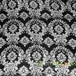 Damask Charmeuse Satin Fabric by the Yard | Silky Soft Satin Damask Print Fabric | 60" Wide |