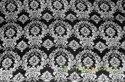 Damask Charmeuse Satin Fabric by the Yard | Silky Soft Satin Damask Print Fabric | 60" Wide |