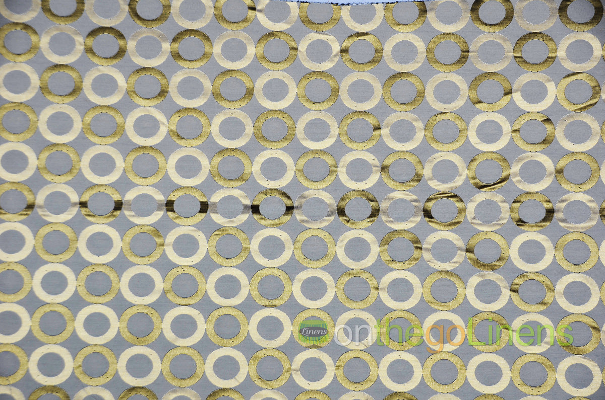 Reversible Contempo Brocade Event Drapery Panel | Gold and Silver Reversible Contempo Curtains |