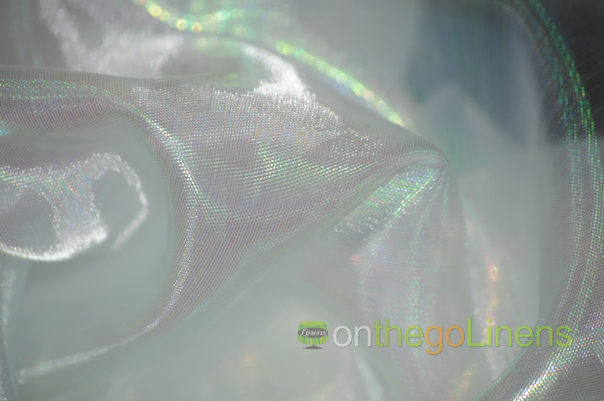 Iridescent Pearl Organza Fabric | Holographic Sheer Organza Fabric | 60" wide | Multiple Colors |